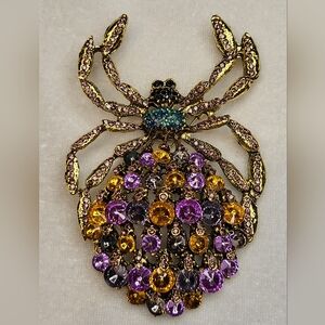 NEW Classic Deluxe Rhinestone Crystal Big Spider Brooch / Pendant